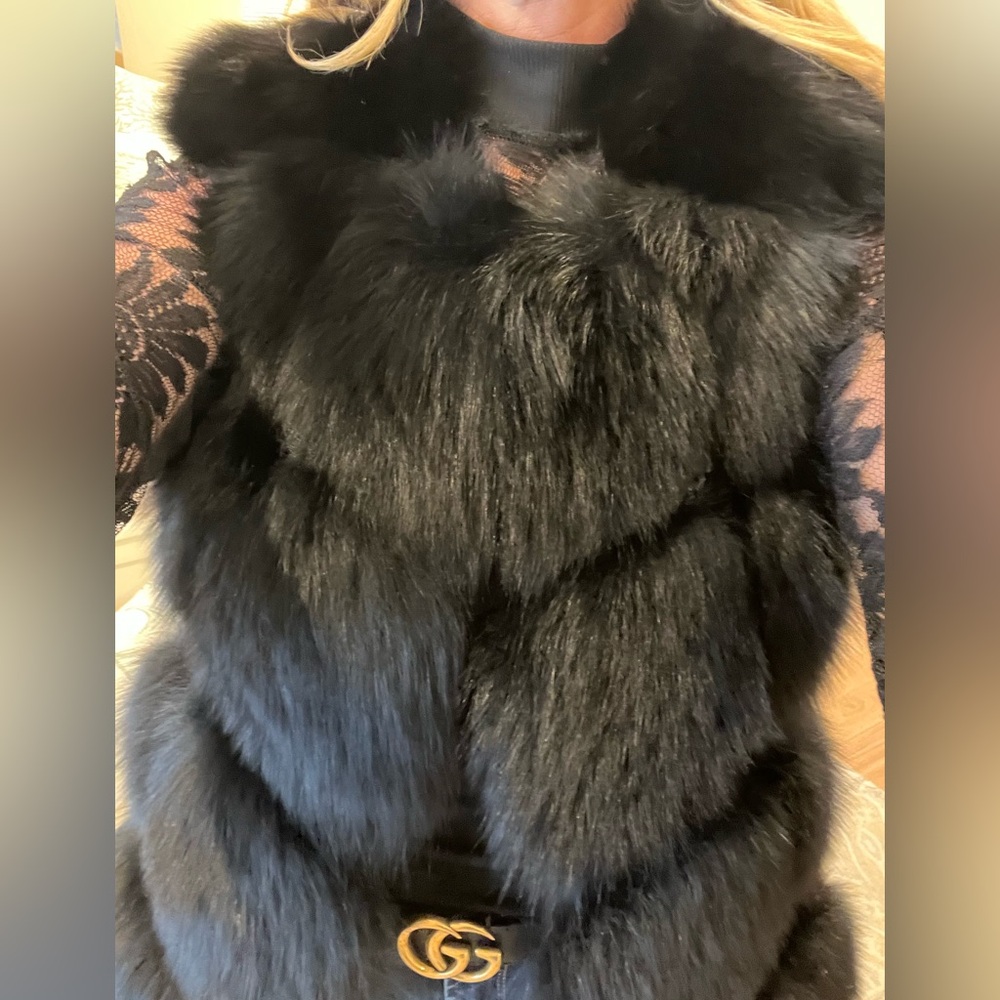 Alberto Makali - Genuine Fur Vest / Waistcoat - Black - Small - NWOT - REAL FUR - Picture 2 of 16